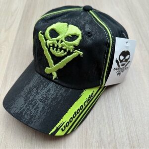 Dale Earnhart NASCAR Hat Jr Nation Voodoo Ride Black Green Skull Baseball Cap